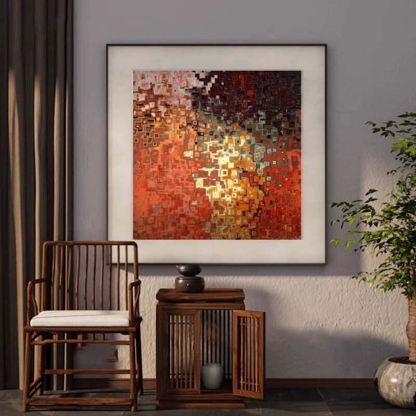 Artesanía exquisita combinada con lienzo de pintura al óleo impreso en HD para decoración de paredes