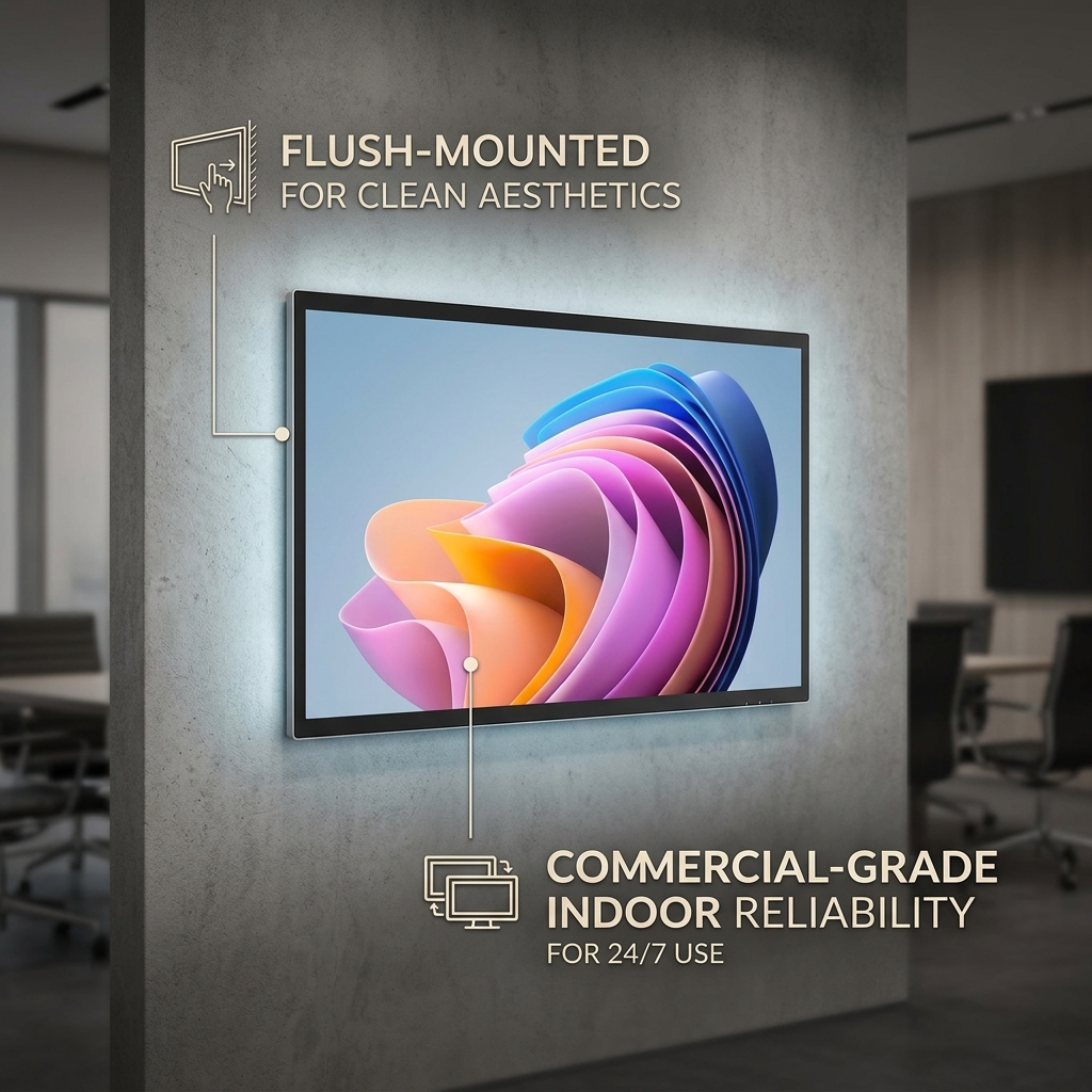 49 Inch Android 16 Wall-Mounted Digital Signage Display Wireless Screen Mirroring 4K Cloud CMS Qtenboard