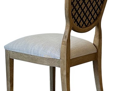 Oval Quatrefoil Back Upholstered Dining Chair CYC-060