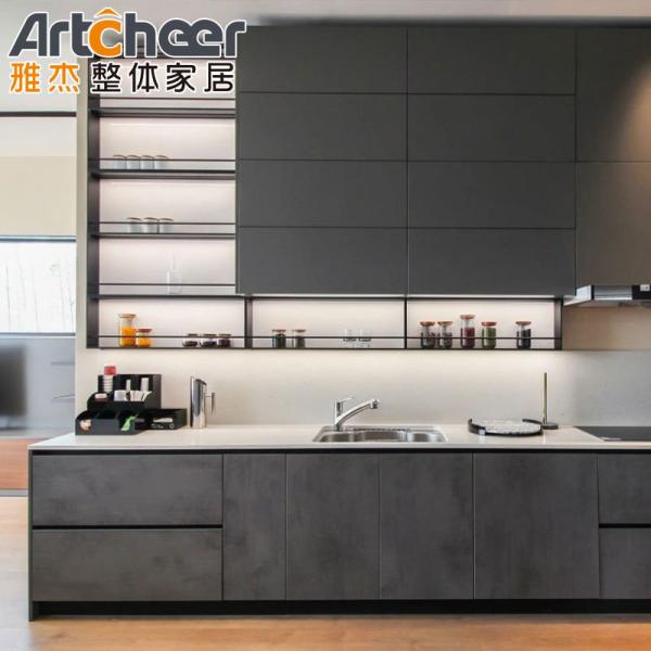 Small Room Kitchen Cabinets With Durable Aluminium Carcase And Modern I Shape Design