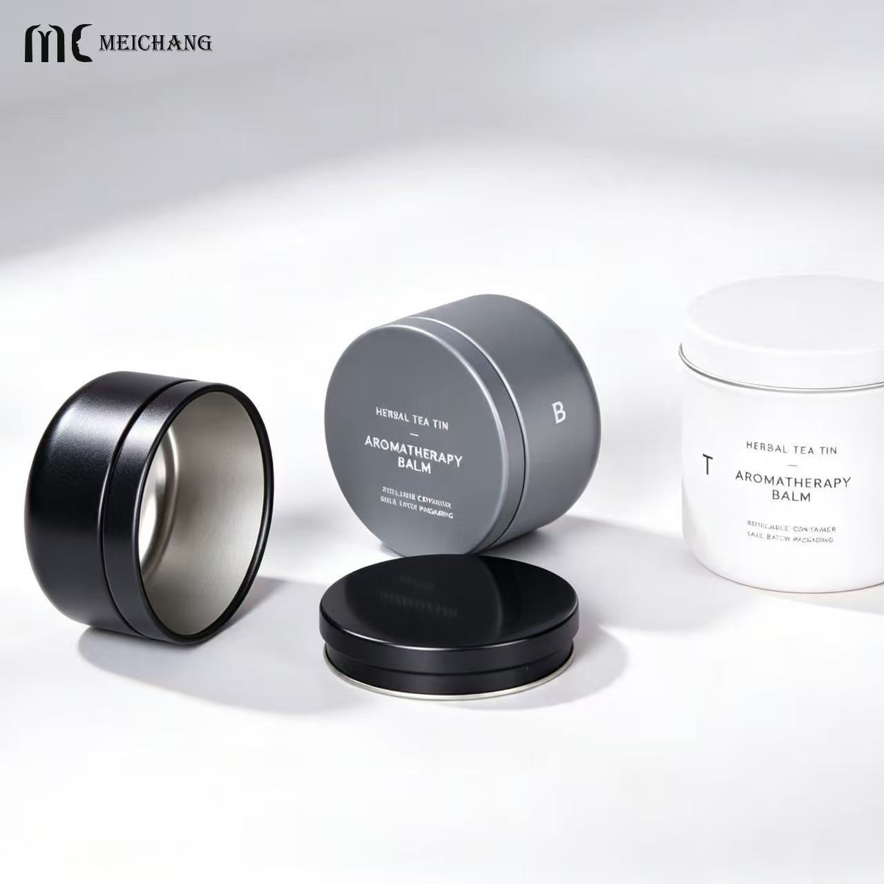 5-15g Refillable Aluminum Tin Jar with Screw-Top Lid for solid balm and skincare packaging(MC-807）