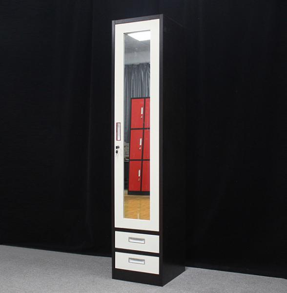 Black And White Metal Wardrobe Lockers With 2 Drawer