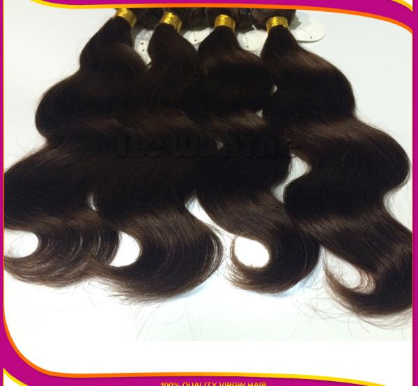 Guangzhou 100% Human Hair Light Brown Brazilian Virgin Hair Body Wave With Same Color 4# Closures No Shedding No Tangle