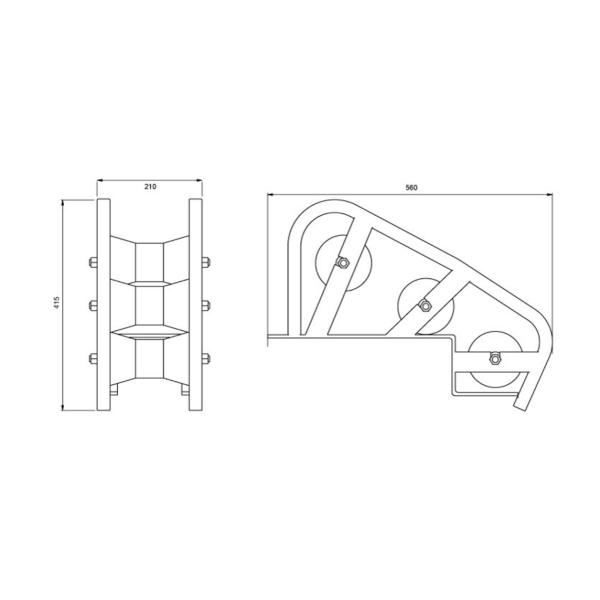 Оцинковывайте покрытый кабель люка -лаза кладя конструкцию ролика трубчатую стальную