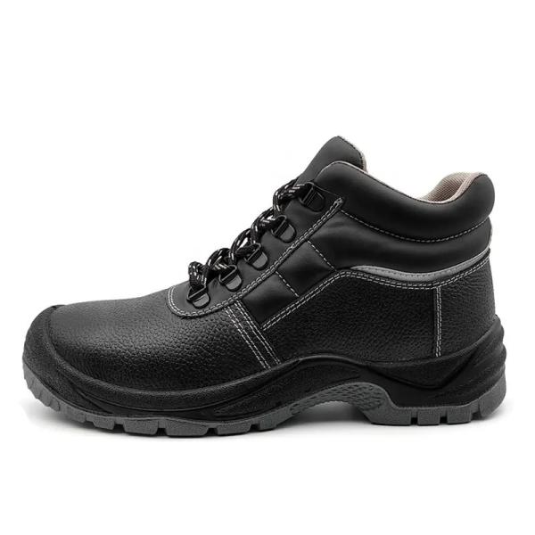 Black Genuine Leather Boots Anti Puncture Work Shoes Mining