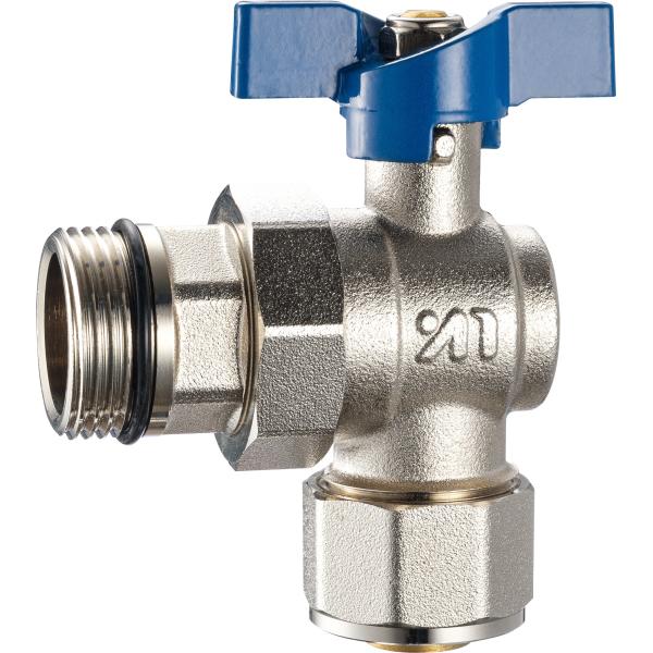 3614 3615 Angle Type Brass Ball Valve DN20 for AL-PL Pipe Connections with Flexible Male Nipple or Flexible Female Nut