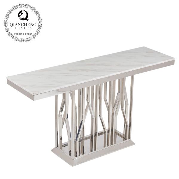 tabela de console 0.3cbm de aço inoxidável de 160x45x85cm com parte superior de mármore 20mm