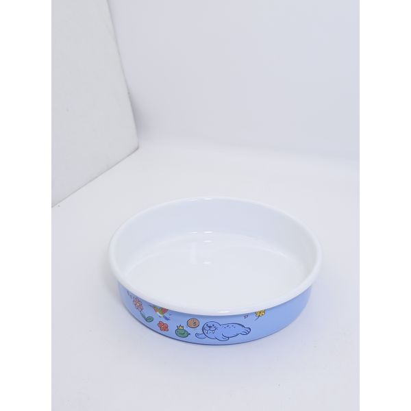 Wholesale 20cm Light Blue Seal Hummingbird Print Round Enamel Baking Tray Oven Safe Enamel Dish For Fridge Storage Food Prep