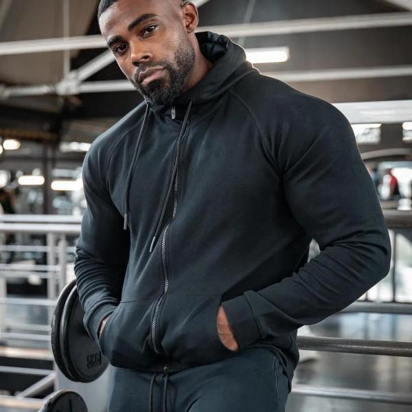                  Outdoor Sport Gym Sets Men Sportswear Tracksuits Two Piece Set Hoodies Men′s Fitness Suit             