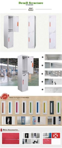 Two door steel locker FYD-G002.H1850XW380XD450mm,iron/steel locker for storage,white color