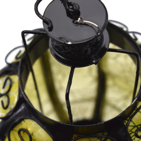 Yellow Chinese Product Lantern 26cm Length Dia. 13cm Metal Iron Ideal for Festivals