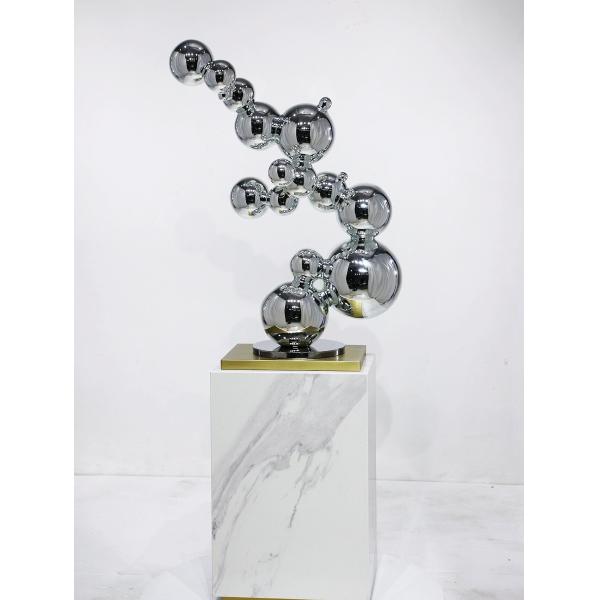 Bubble Sculpture Modern Quality Metal Mirrored Finish Hotel Corner Console