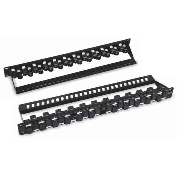 24 Ports Cat6A UTP Patch Panel 1U Rackmount Data Center Accessory for Network Racks