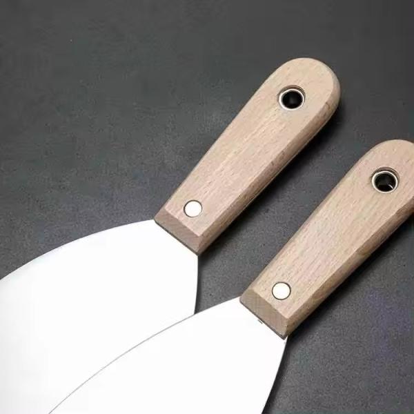 Wooden handle 3 Inch Carbon Steel Soft Grip Heavy Duty Bent Putty Knife Scraper