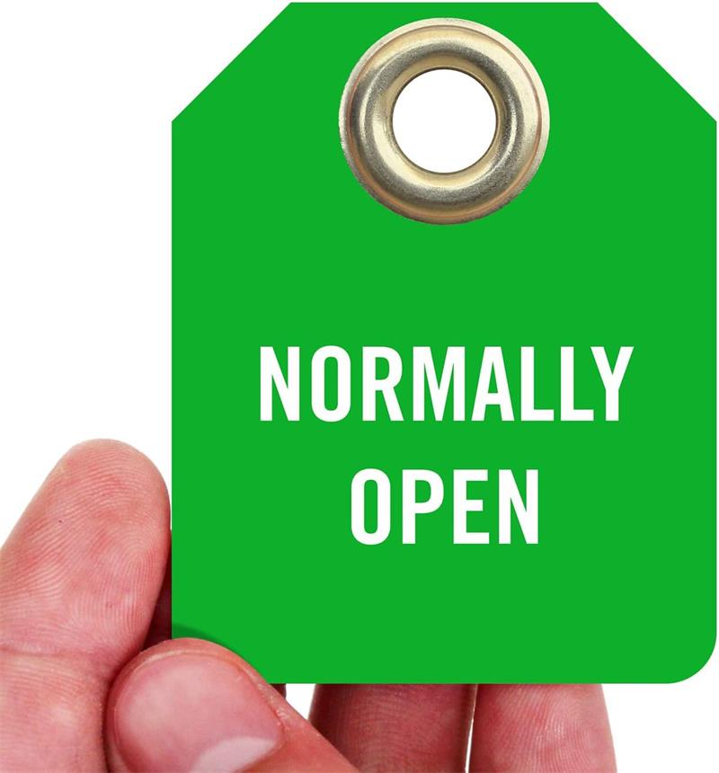 Normally Open Tag with Grommet PVC Waterproof Plastic Tag for Warning