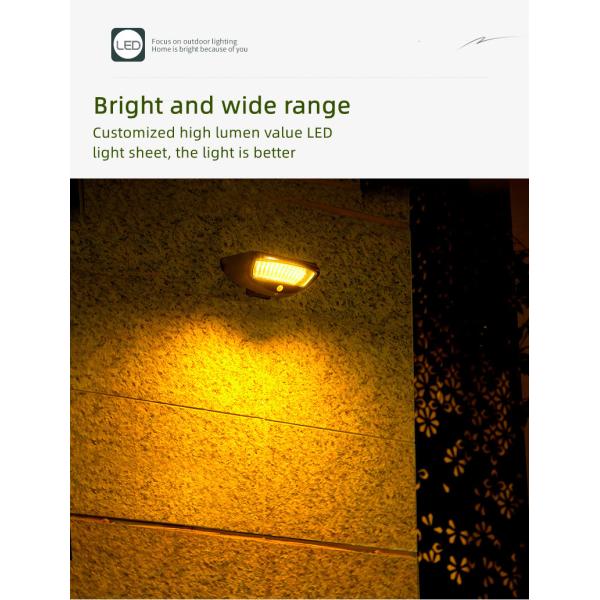 Modern Solar Motion Sensor Light Led Solar Wall Light with Color Rendering Index Ra 85