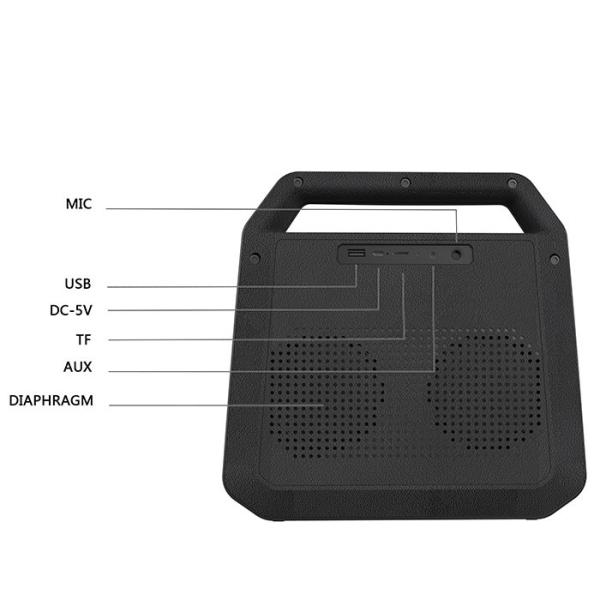 K10A Karaoke Portable Bluetooth Speakers  Active Type 8000mah Battery Black
