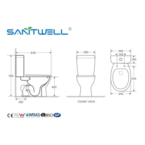 New Models Ceramic Two Piece Close Coupled Toilet Water Saving Bathroom Vanity