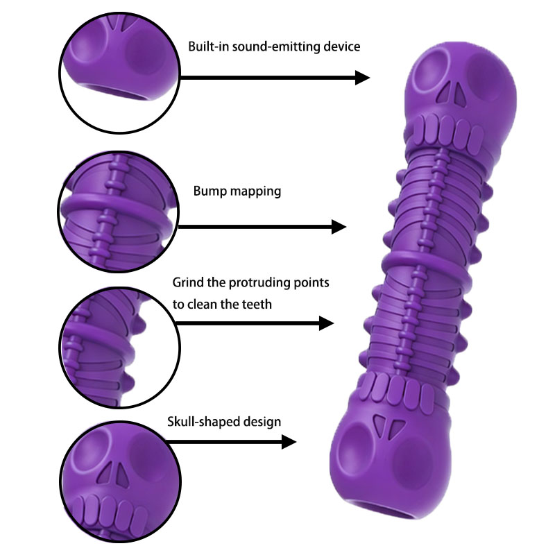 Natural Rubber Dog Bone Toy Silicone Bone Shaped Pet Teething Stick Chew Toy Teeth Cleaning Dental Care Puppy Supplies
