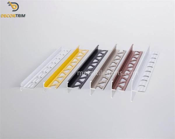 L Shape Metal Tile Trims Bright Gold 12.5mm For Tile Decoration
