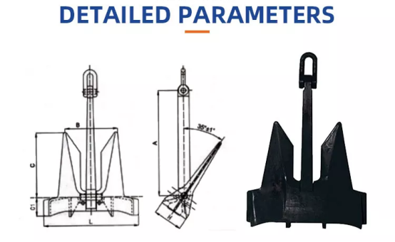  AC-14 Anchor Casting Steel Material Stockless Hall HHP  with High Holding Power for Cargo Ships