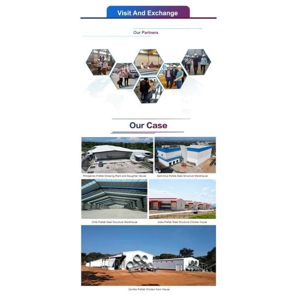 Commercial Prefabricated Steel Building Durable Easy Install For Broiler Chickens Farms