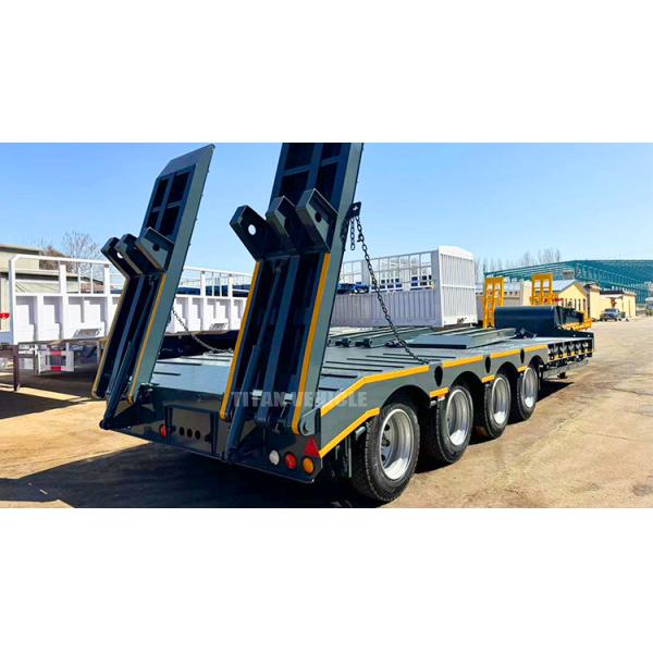 TITAN 4 Axle 100 Ton Lowbed Semi Trailer Low Bed Truck Trailer Loader for Sale