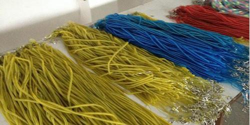 Yellow cool color cute high quality strong pulling anti-drop safety line coiled lanyards
