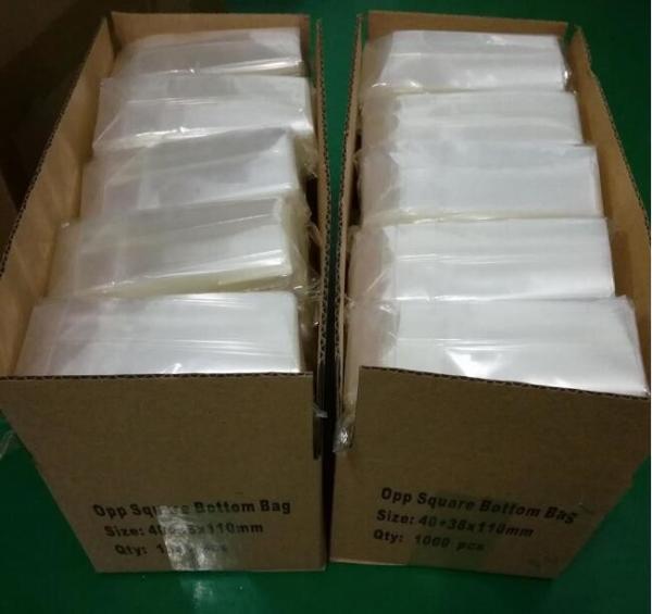 Self Adhesive Opp Pp Bopp Pe Square Bottom Clear Packing Plastic Bags, Cello Polypropylene Pouch Bags