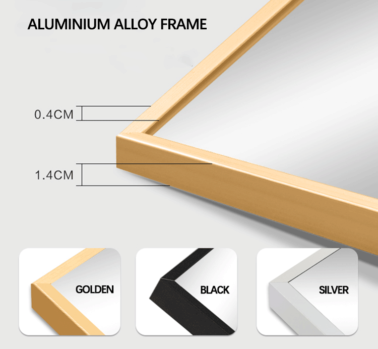 4mm Aluminum Frame Full Length Dressing Mirror Without Light Slim Bezel