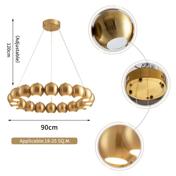 Round sphere led chandelier for living room bedroom table dining room hanging lamp(WH-MI-319)