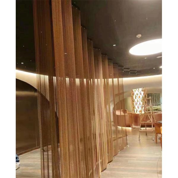Diamond Hole Metal Mesh Curtains In Black For Club Space Divider 1.2mm