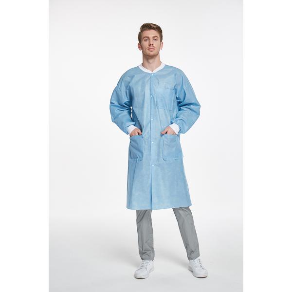 SMS fabric non-woven lab coat medical disposable full length disposable lab coat