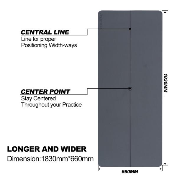 Extra Wide 26 Inch TPE Yoga Mat 6mm Thick All Purpose Odorless Exercise ＆  Gray