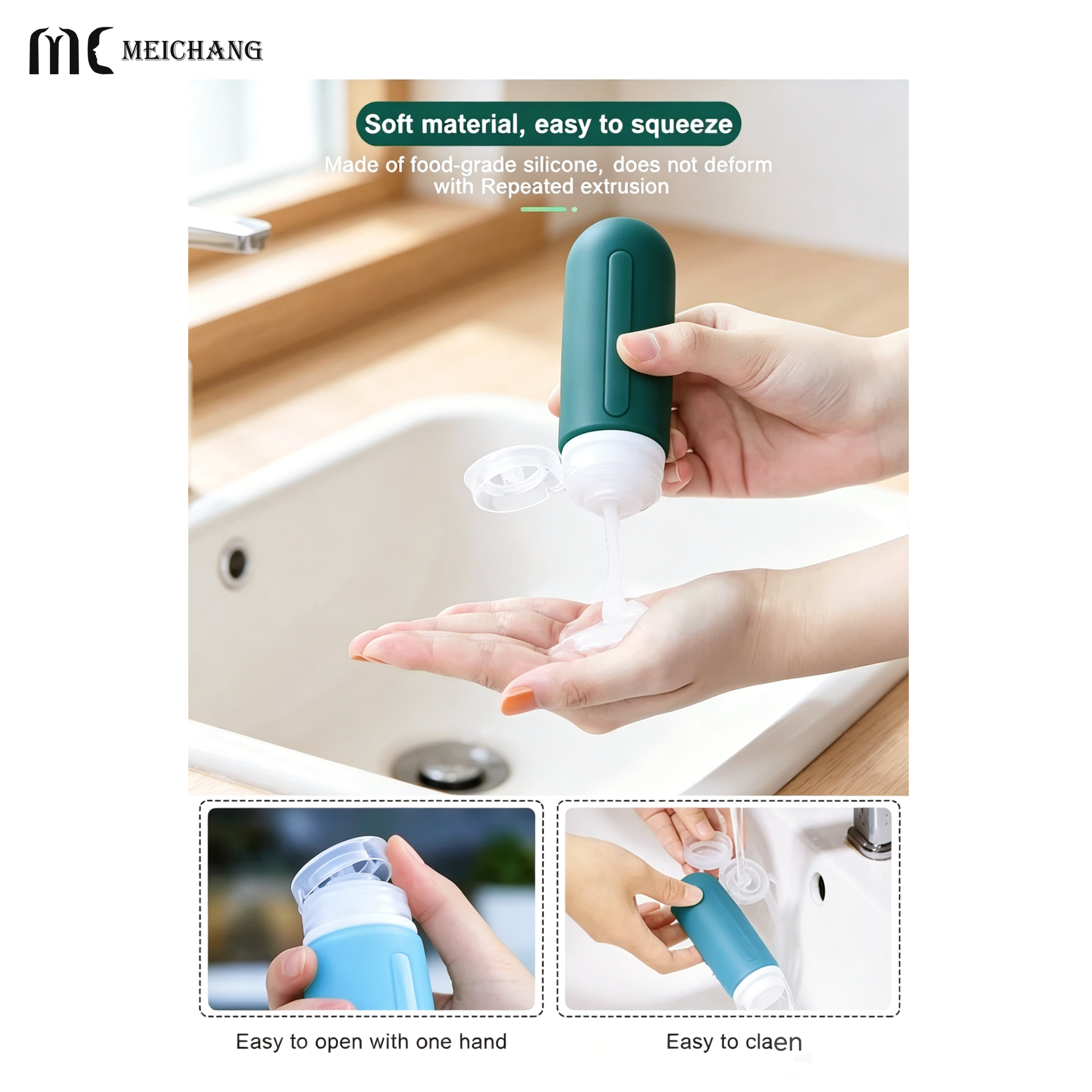 89ml Refillable Capsule Silicone Travel Bottle Set(MC-1419)