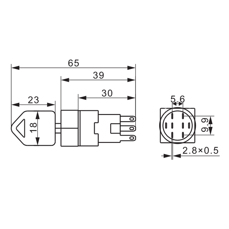 16mm Panel Mount Electronic Stainless Steel IP65 250V ON-OFF 2 Position 1NO1NC 3 Pin Latching Waterproof Rotary Head Switches