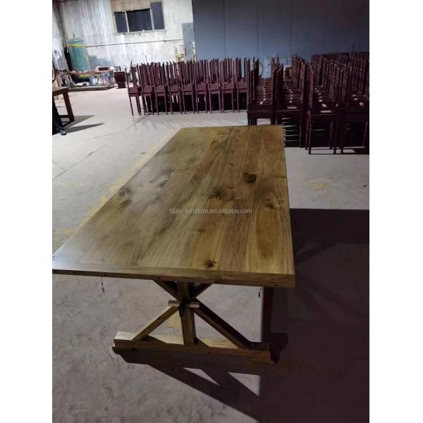 Banquet Hotel Home Wooden Folding Farm Table with Solid Pine Wood