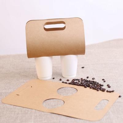 Kraft Take Away Coffee Cup Carrier Holder For 2 Cups 4 Cups Customzied Size