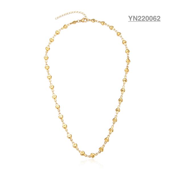 Multiple Small Heart Pendant Necklace 14k Gold Romantic Necklaces For Girlfriend