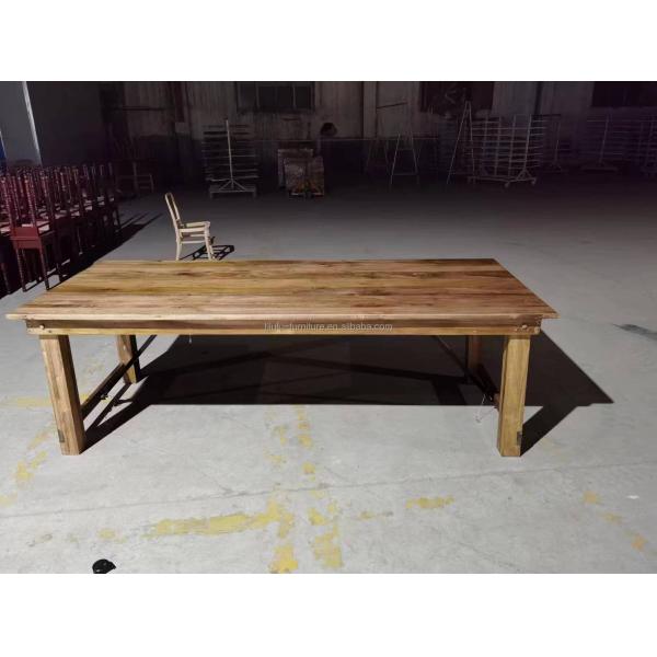 Banquet Hotel Home Wooden Folding Farm Table with Solid Pine Wood