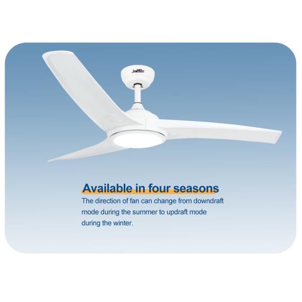 Home Office Ventilador de teto de 52 polegadas com iluminação decorativa LED e interruptor de controle remoto