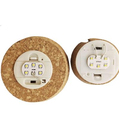 LED Light Natural Cork Lids Inserted Button Battery For Micro Landscape