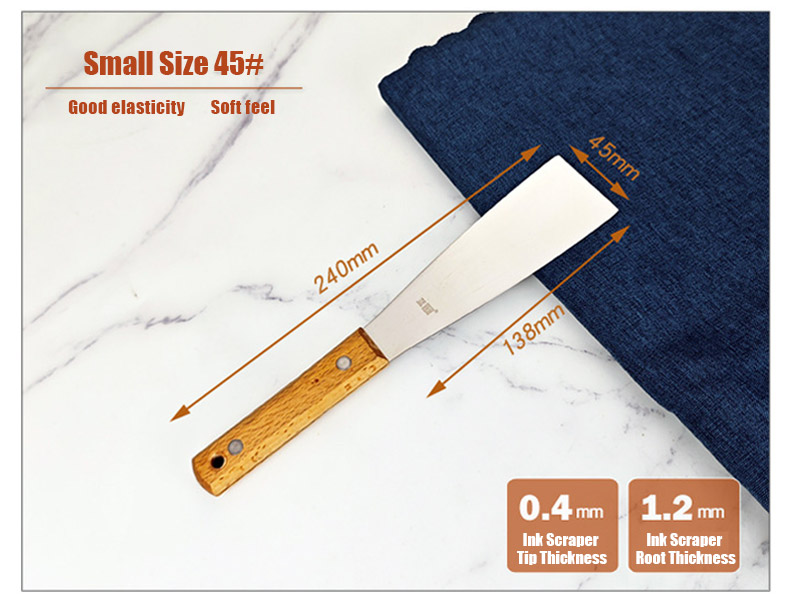 Offset Printing Stainless Steel Ink Knife With Wooden Handle