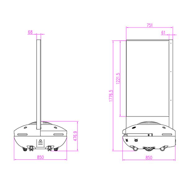 55 Inch Transparent OLED Display Mobile Reception Robot for Smart Hospitality & Intelligent Service