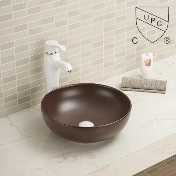 Sanitary Ware Counter Top Bathroom Sink Vessel White Round Wash Basin
