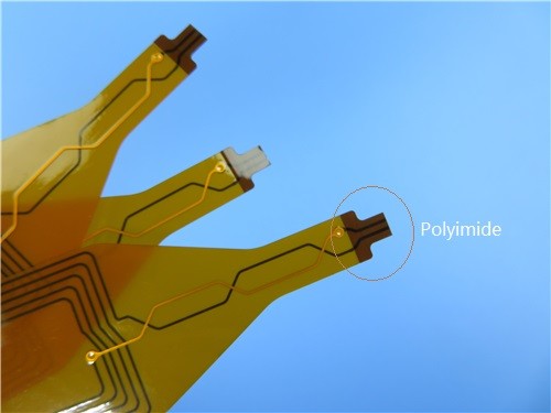 Доска PCB Polyimide 0.5mil гибкая с желтым Coverlay