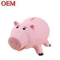 Cartoon personnalisé mignon économiser de l'argent Pink Piggy pièces de monnaie de banque boîte en plastique