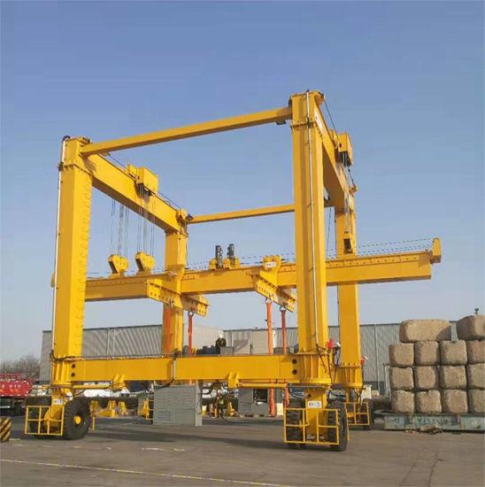 Double Girder RTG Mobile Gantry Crane With Beam For Construction Site