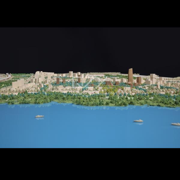 1:1000 Urban Planning Model with Conceptual Minimalism Style and Handmade Craftsmanship for Display and Study