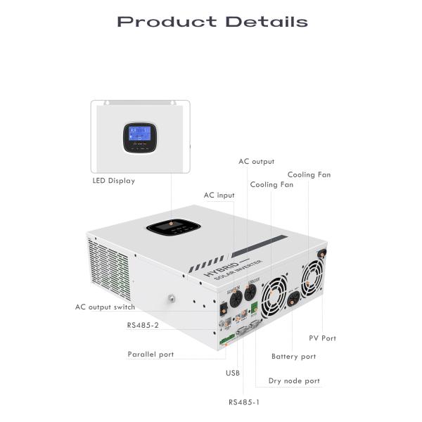 5 кВт Трёхфазный гибридный солнечный инвертор 5000 Вт Система хранения энергии 220В 230В